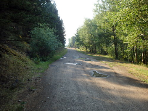 GDMBR: Pedaling parallel to the Interstate Highway (I-15).